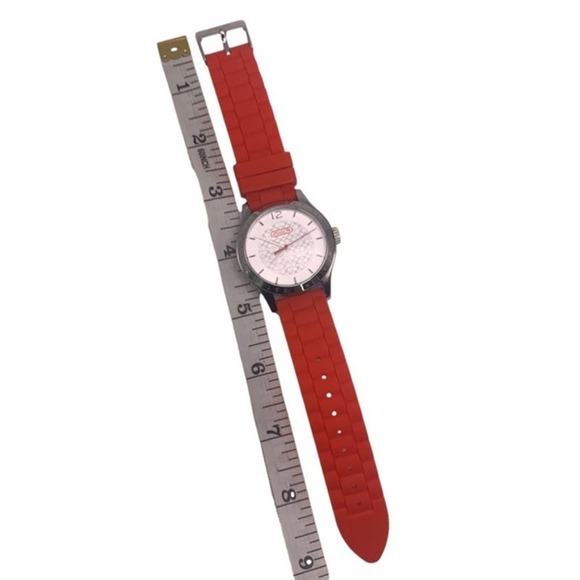 COACH Silver-tone Rubber Band Ladies Wristlet Watch - Picture 7 of 7